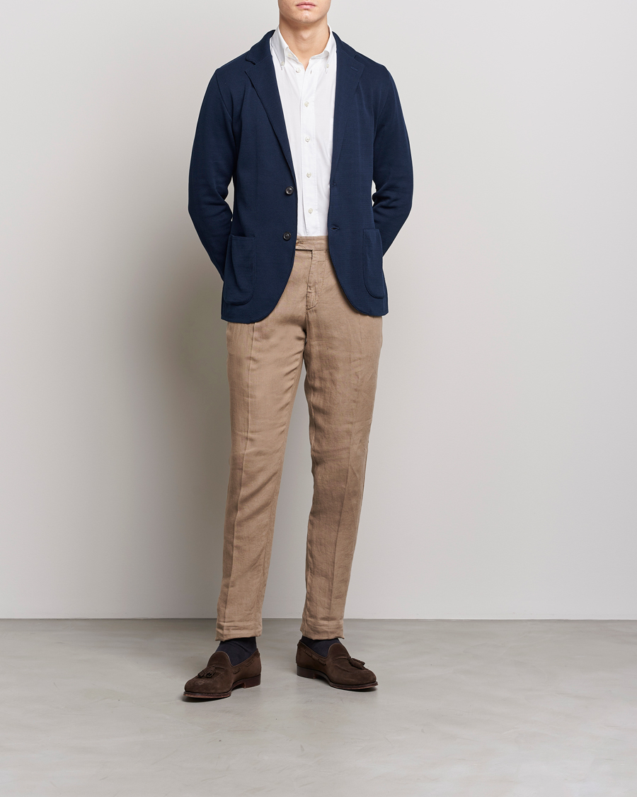 Herren | Sakkos | Lardini | Knitted Cotton Blazer Navy