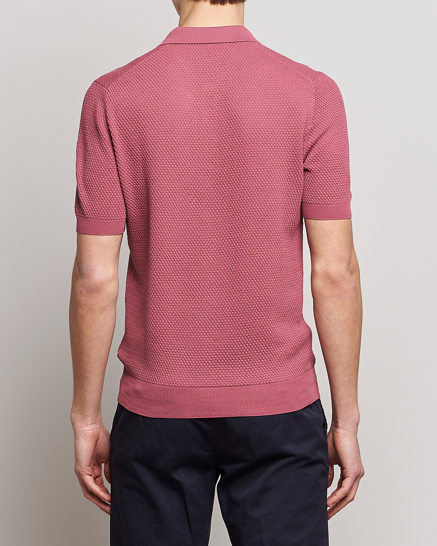 Herren | Poloshirts | Lardini | Short Sleeve Knitted Structure Cotton Polo Soft Pink