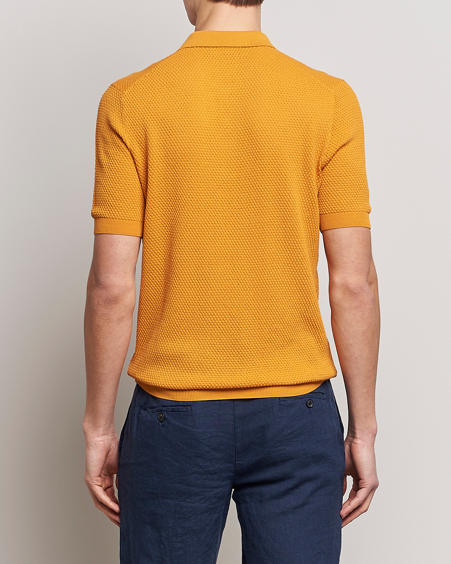 Herren | Poloshirts | Lardini | Short Sleeve Knitted Structure Cotton Polo Orange