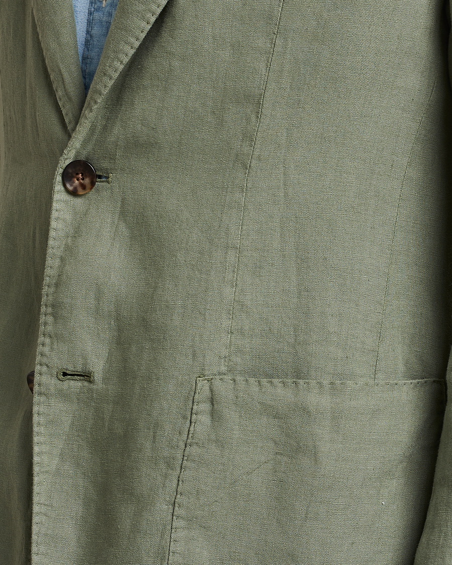 Herren | Sakkos | Lardini | Patch Pocket Linen Blazer Olive
