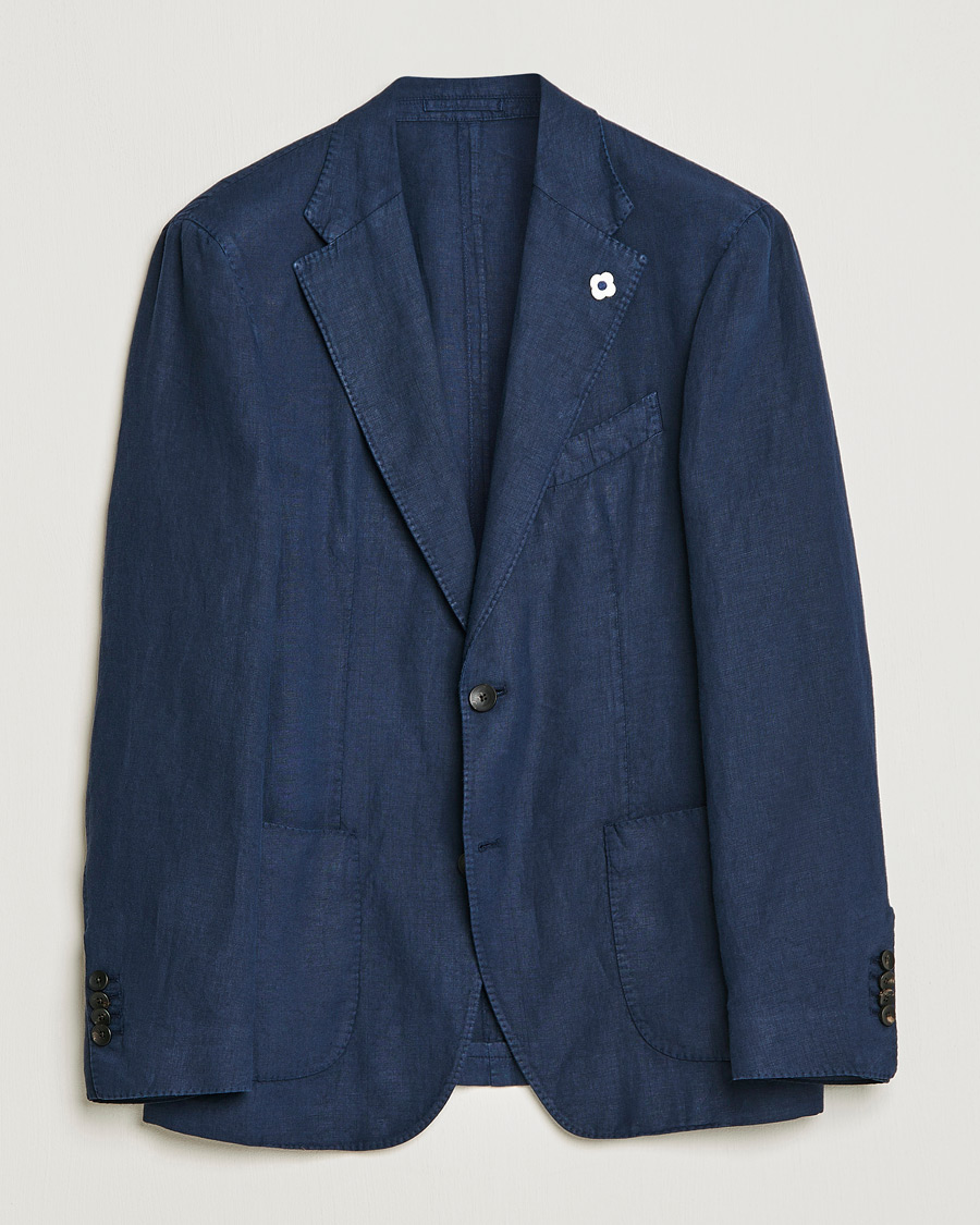 Herren | Sakkos | Lardini | Patch Pocket Linen Blazer Navy