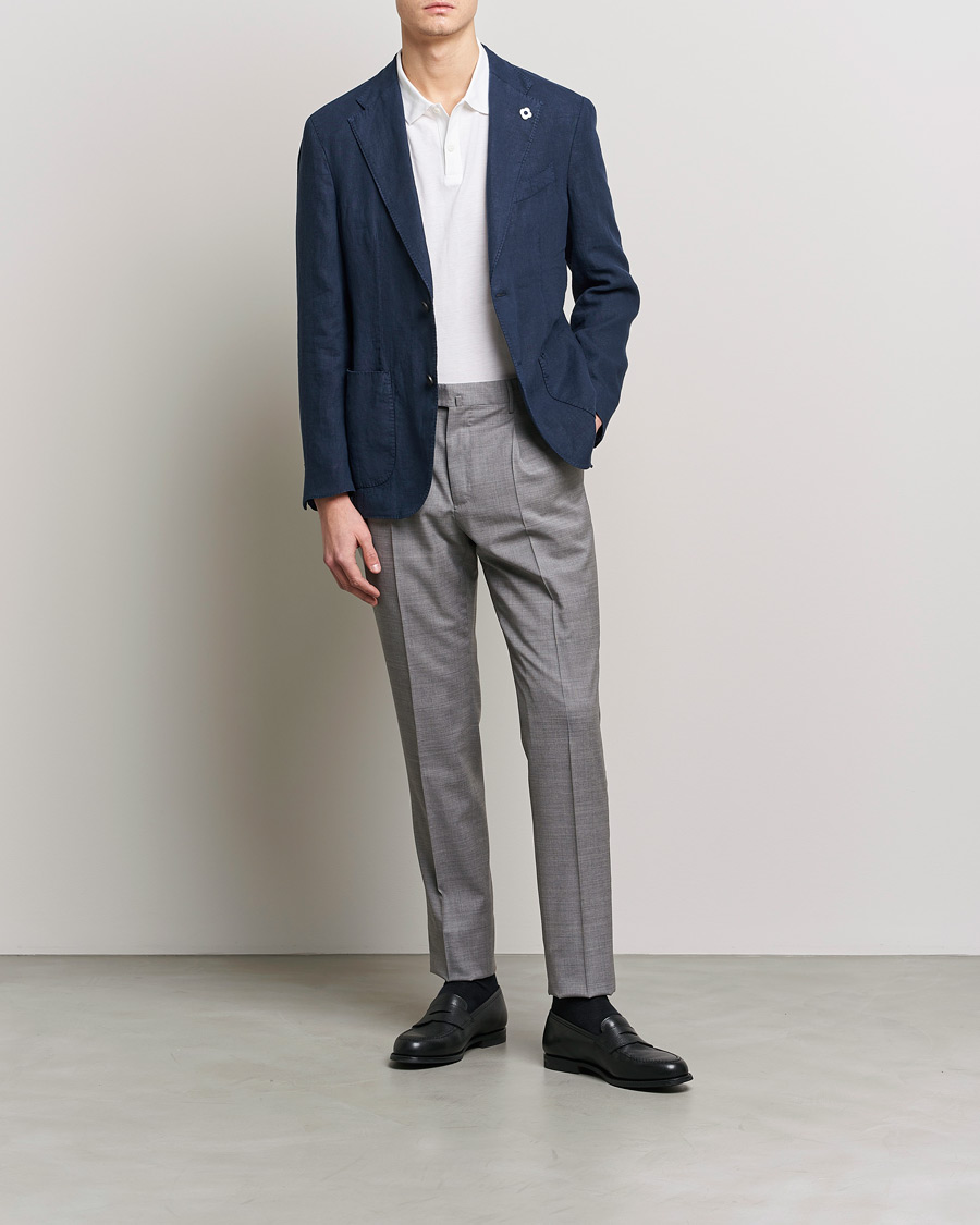 Herren | Sakkos | Lardini | Patch Pocket Linen Blazer Navy
