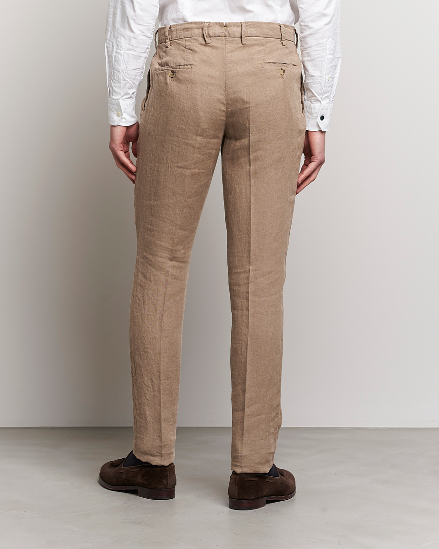 Herren | Hosen | Lardini | Pleated Linen Trousers Beige