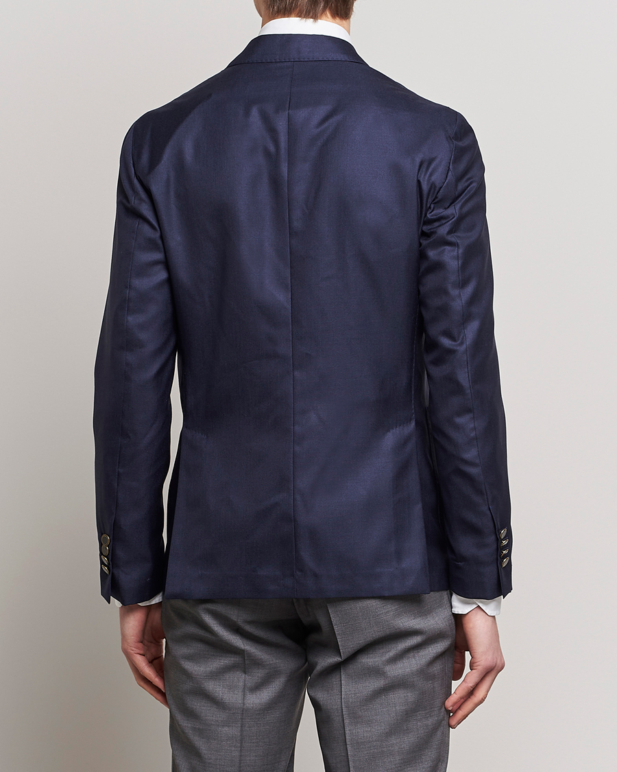 Herren | Sakkos | Lardini | Soft Double Breasted Cashmere/Silk Blazer Navy