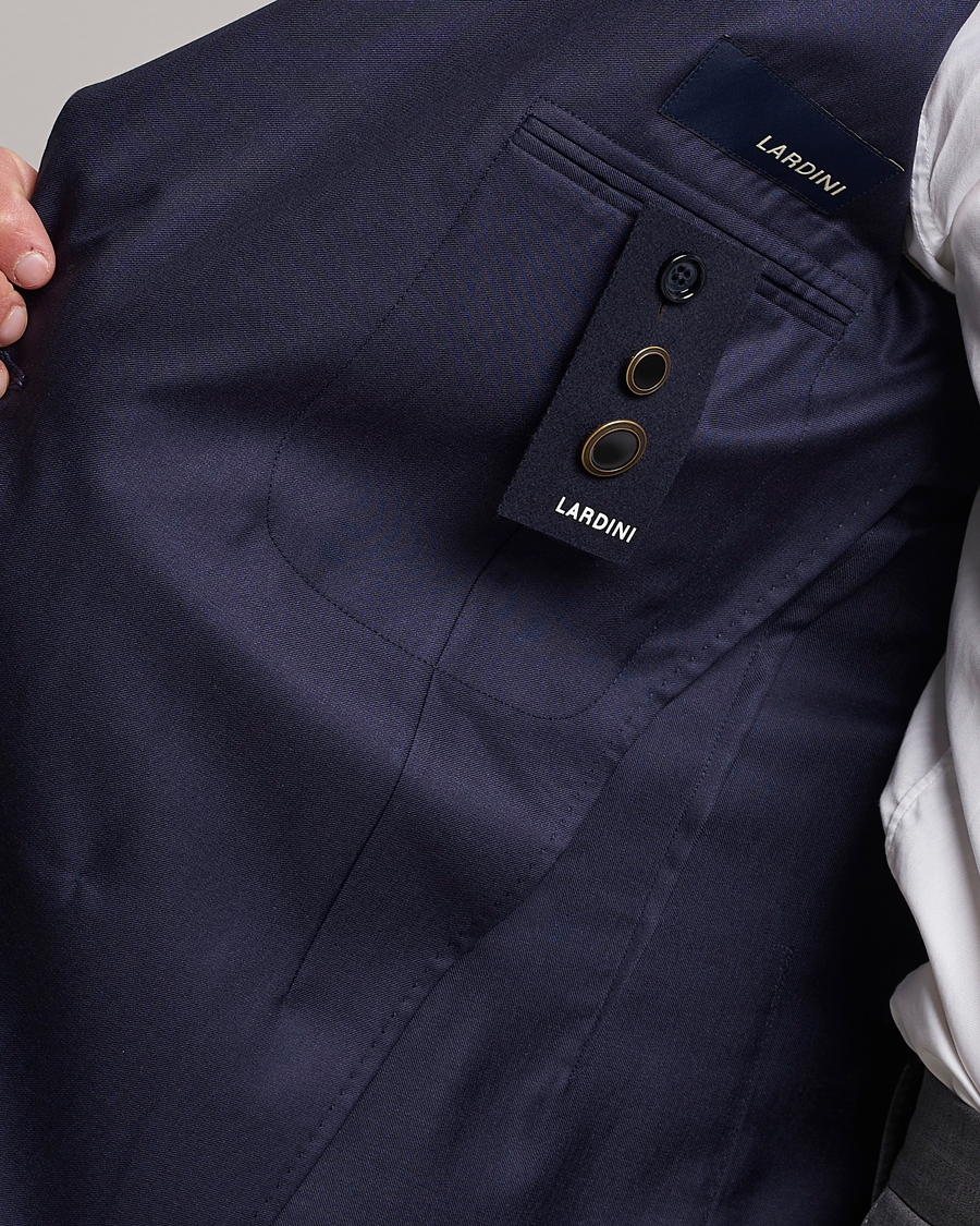 Herren | Sakkos | Lardini | Soft Double Breasted Cashmere/Silk Blazer Navy