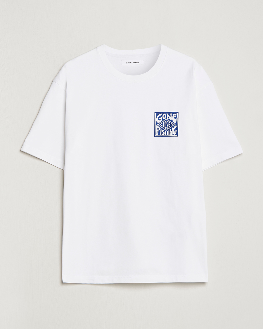 Herren | T-Shirts | Samsøe Samsøe | Samsøe & Samsøe Gone Fishing T-Shirt White