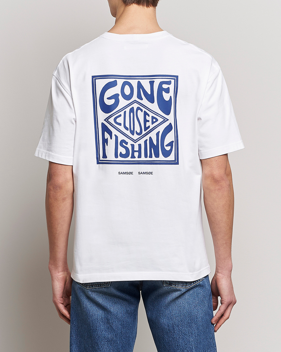 Herren | T-Shirts | Samsøe Samsøe | Samsøe & Samsøe Gone Fishing T-Shirt White