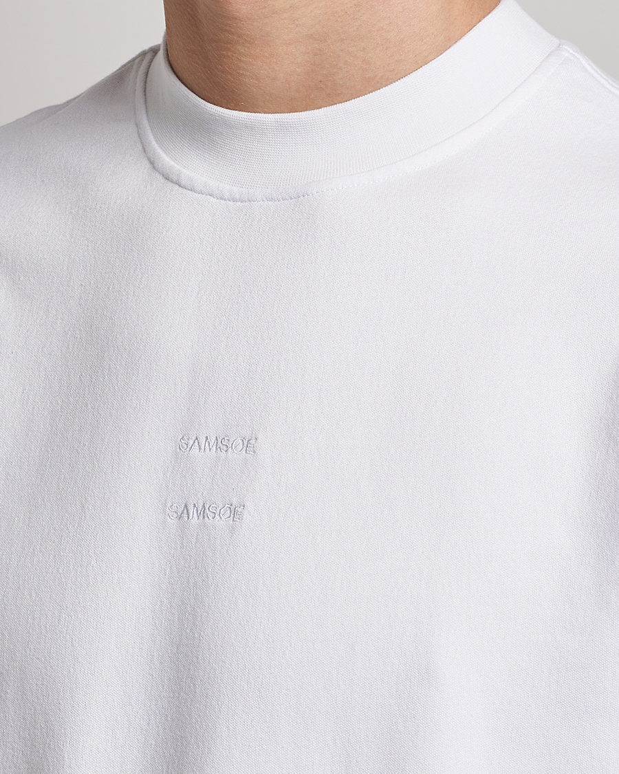 Herren | T-Shirts | Samsøe Samsøe | Samsøe & Samsøe Samer Long Sleeve T-Shirt White