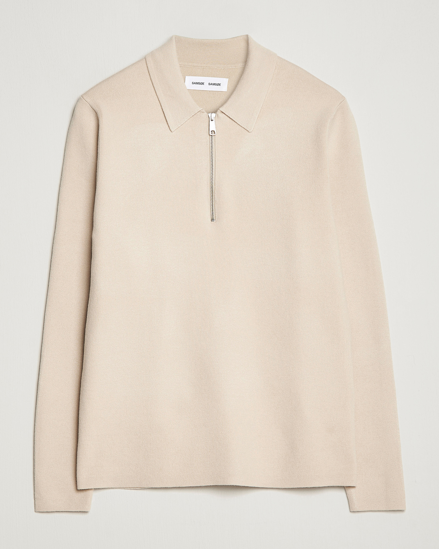 Herren | Pullover | Samsøe Samsøe | Samsøe & Samsøe Guna Half Zip Sweater Oatmeal