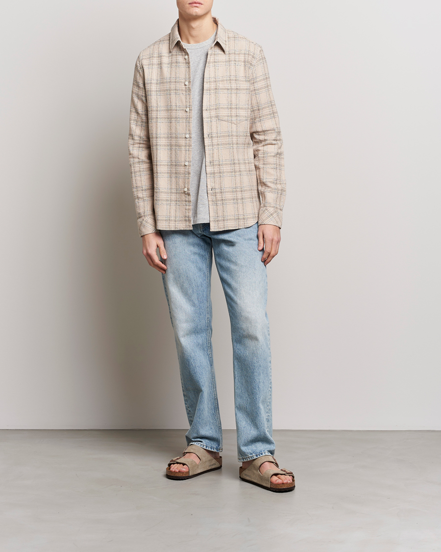 Herren | Hemden | Samsøe Samsøe | Samsøe & Samsøe Liam Organic Cotton Overshirt Oatmeal Check