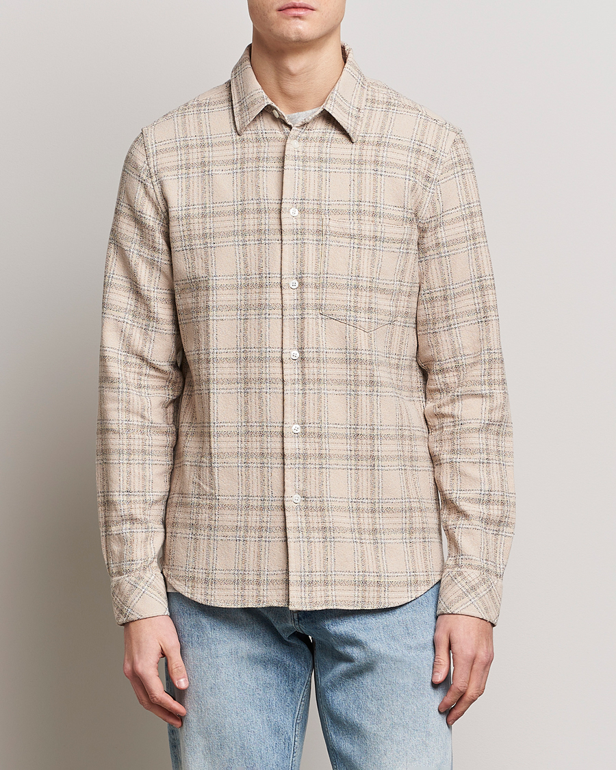Herren | Hemden | Samsøe Samsøe | Samsøe & Samsøe Liam Organic Cotton Overshirt Oatmeal Check