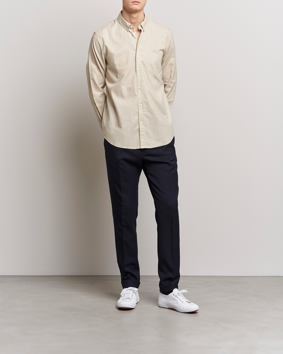 Herren | Hemden | Samsøe Samsøe | Samsøe & Samsøe Liam Linen Cotton Shirt Oatmeal