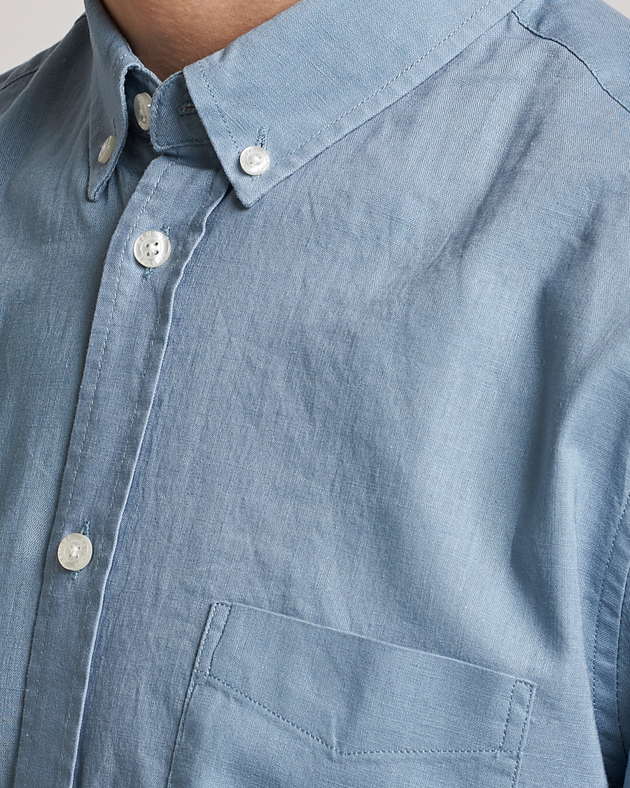 Herren | Hemden | Samsøe Samsøe | Samsøe & Samsøe Liam Linen Cotton Shirt Ashley Blue