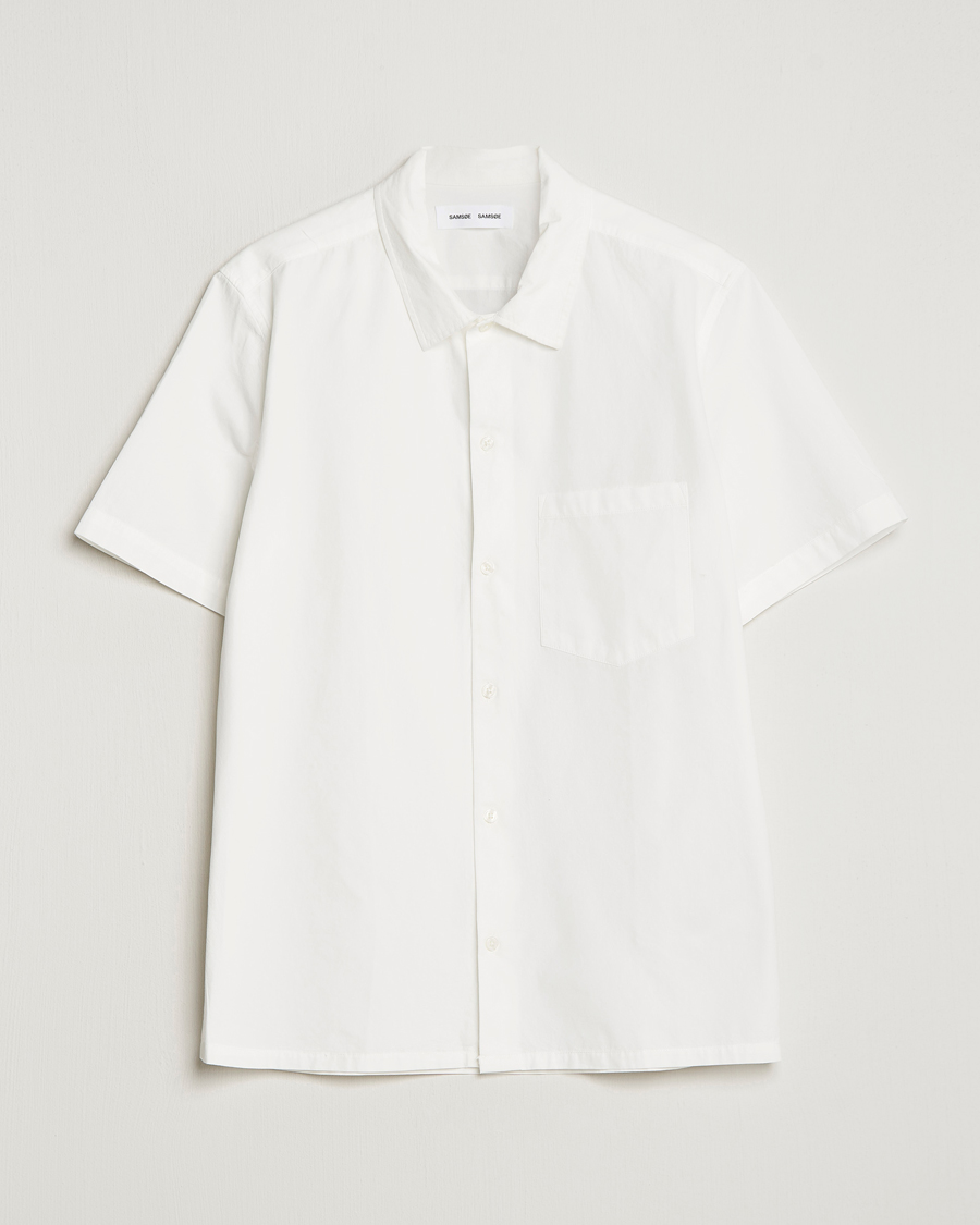 Herren | Hemden | Samsøe Samsøe | Samsøe & Samsøe Avan Organic Cotton Short Sleeve Shirt White