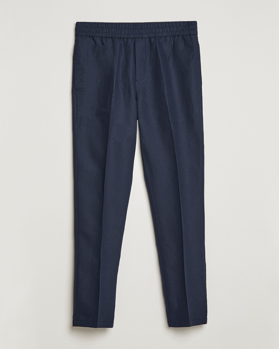 Herren | Hosen | Samsøe Samsøe | Smithy Linen/Cotton Drawstring Trousers Salute Navy
