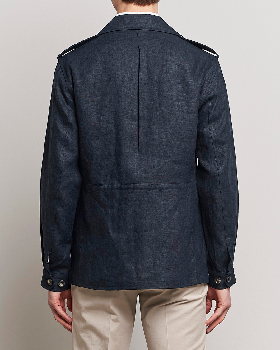 Herren | Jacken | Private White V.C. | Linen Field Jacket Navy