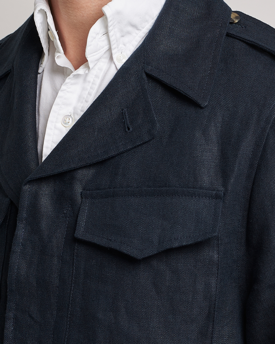 Herren | Jacken | Private White V.C. | Linen Field Jacket Navy