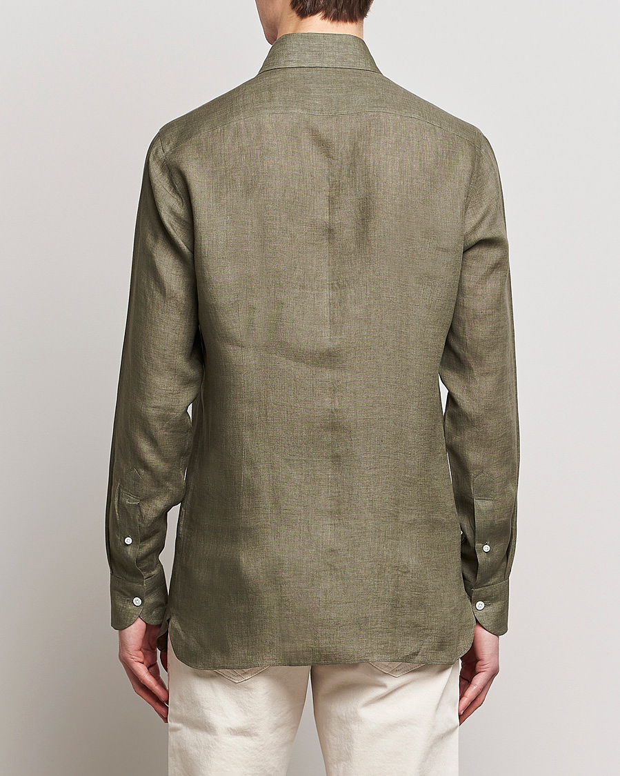 Herren | Hemden | 100Hands | Signature Linen Cut Away Shirt Green