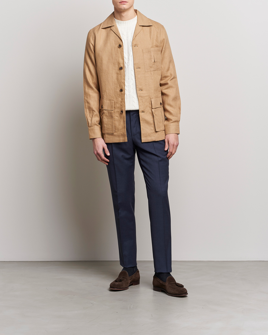 Herren | Jacken | 100Hands | Linen Travellers Jacket Beige