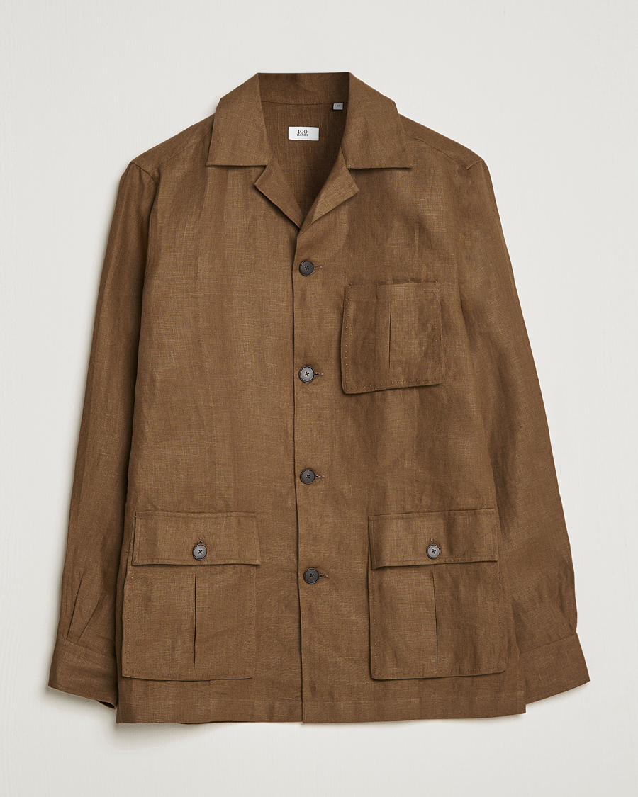 Herren | Jacken | 100Hands | Linen Travellers Jacket Green