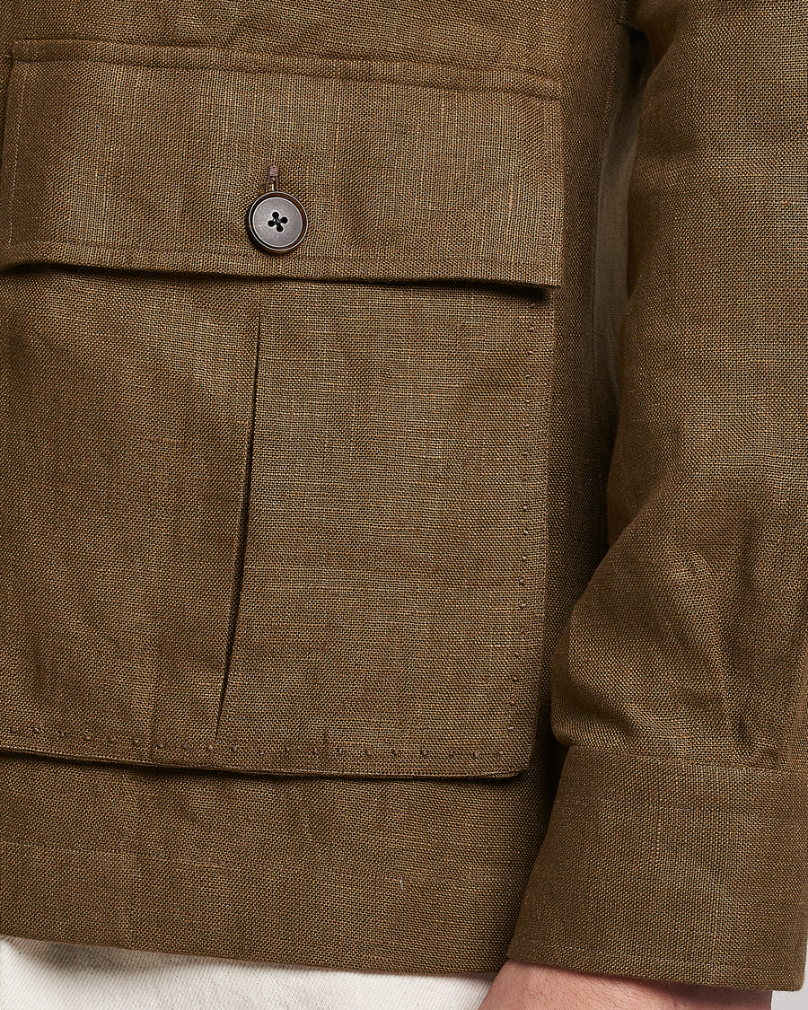 Herren | Jacken | 100Hands | Linen Travellers Jacket Green
