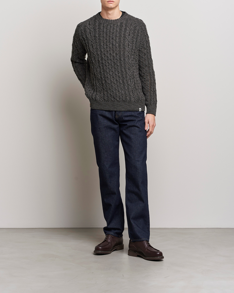 Herren | Pullover | Peregrine | Linen Arran Jumper Grey