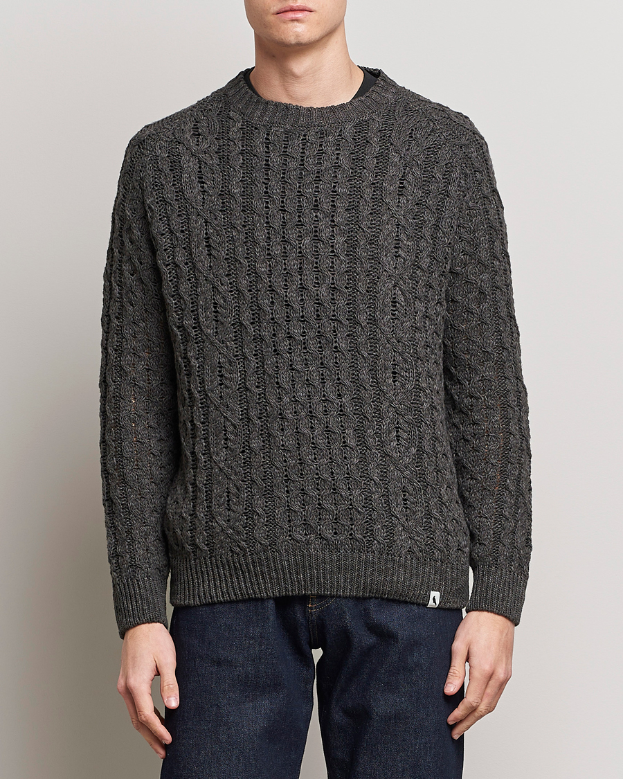 Herren | Pullover | Peregrine | Linen Arran Jumper Grey