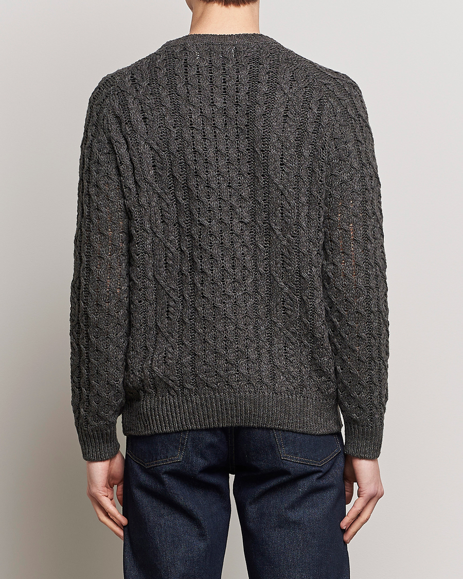 Herren | Pullover | Peregrine | Linen Arran Jumper Grey