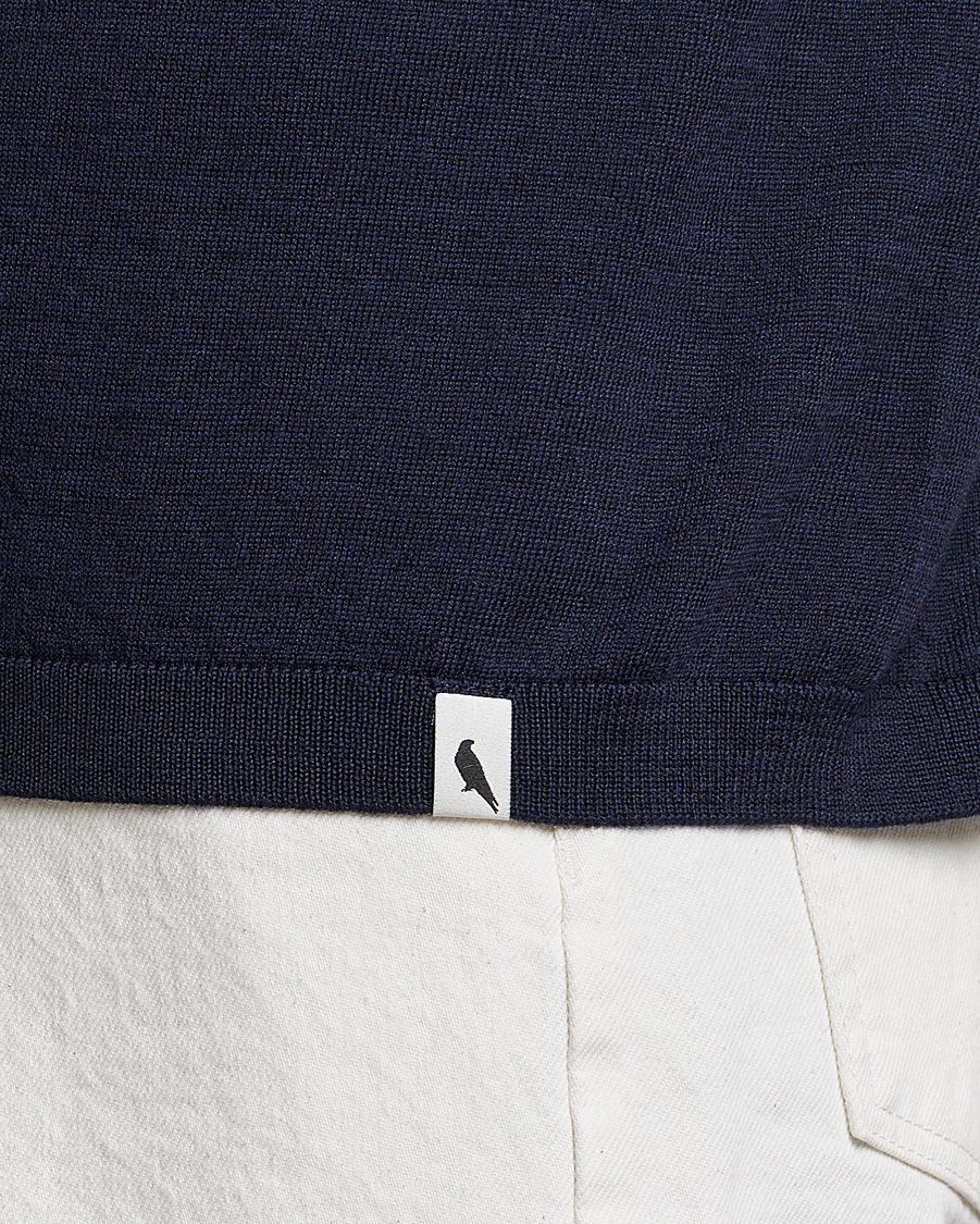 Herren | T-Shirts | Peregrine | Knitted Wool T-Shirt Navy
