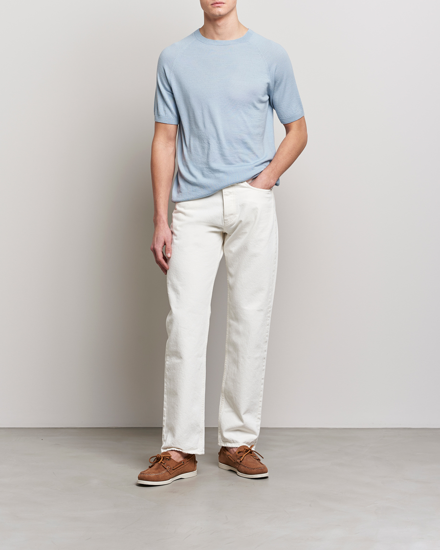 Herren | T-Shirts | Peregrine | Knitted Wool T-Shirt Ocean