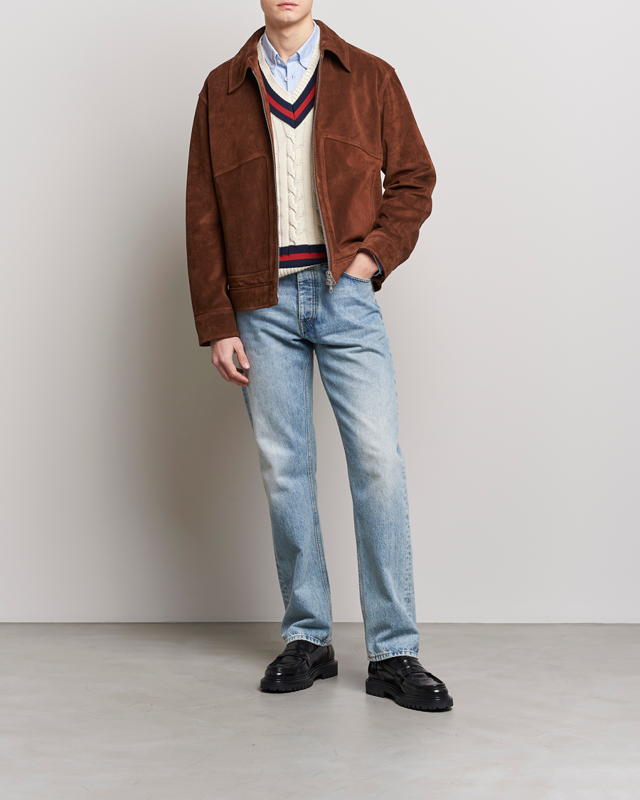 Herren | Jacken | GANT | Suede Jacket Mahogany Brown