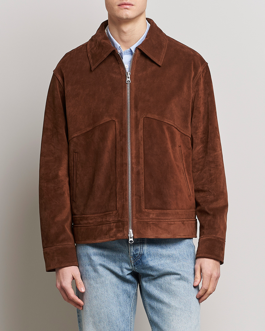 Herren | Jacken | GANT | Suede Jacket Mahogany Brown