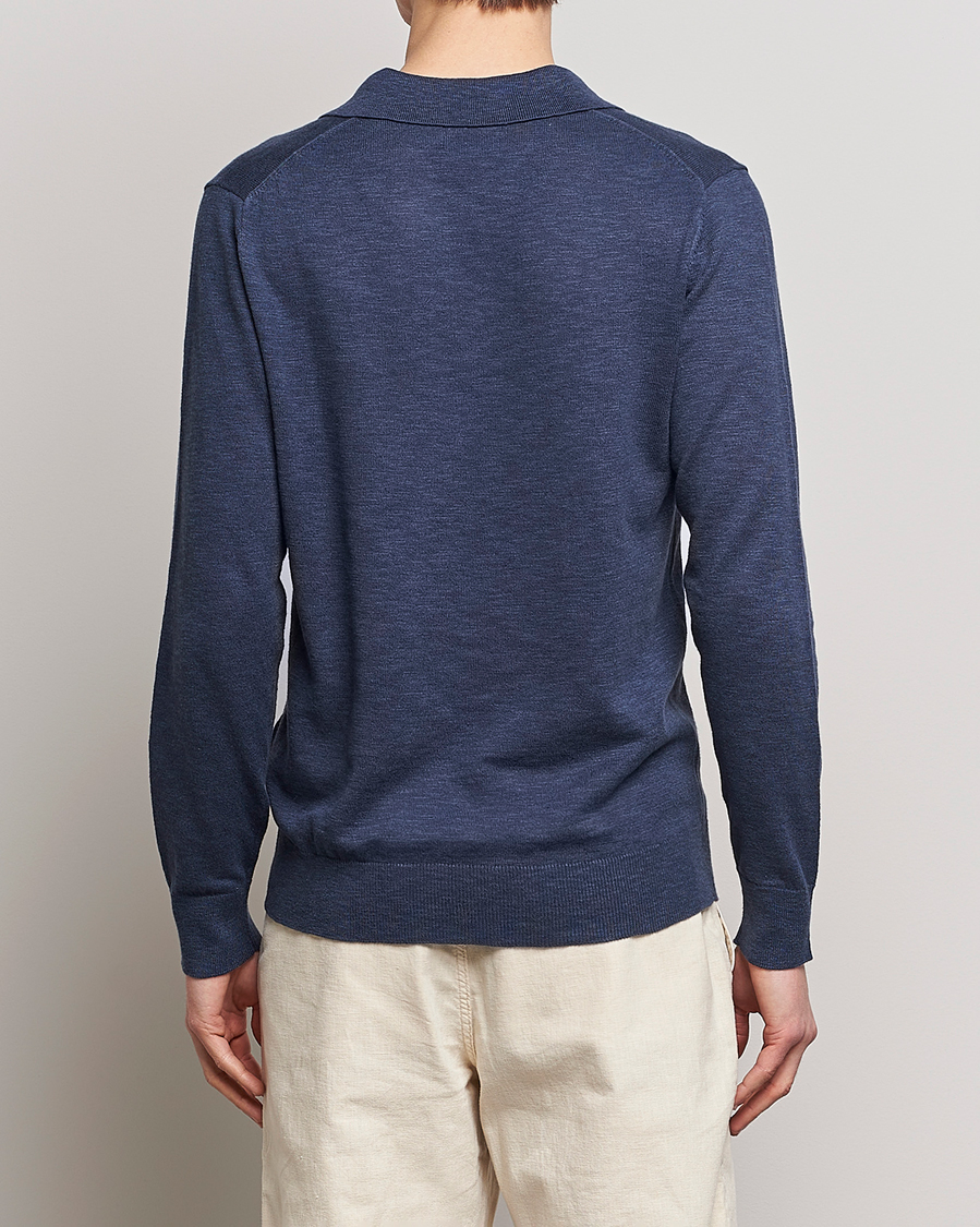 Herren | Pullover | GANT | Cotton/Linen Knitted Polo Deep Ocean