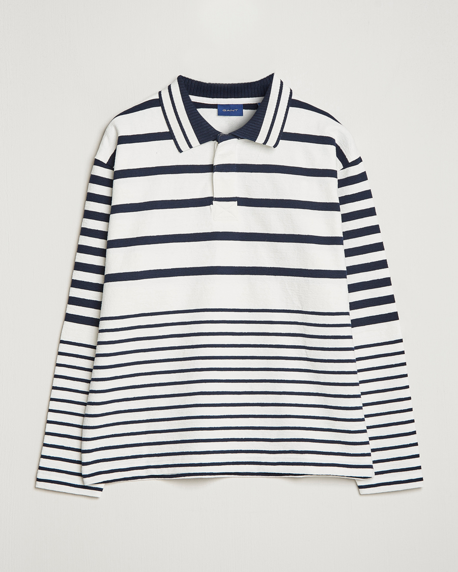 Herren | Pullover | GANT | Heavy Knitted Striped Rugger Eggshell