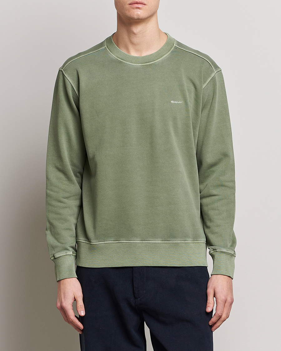 Herren | Pullover | GANT | Sunbleached Crew Neck Sweatshirt Calamata Green