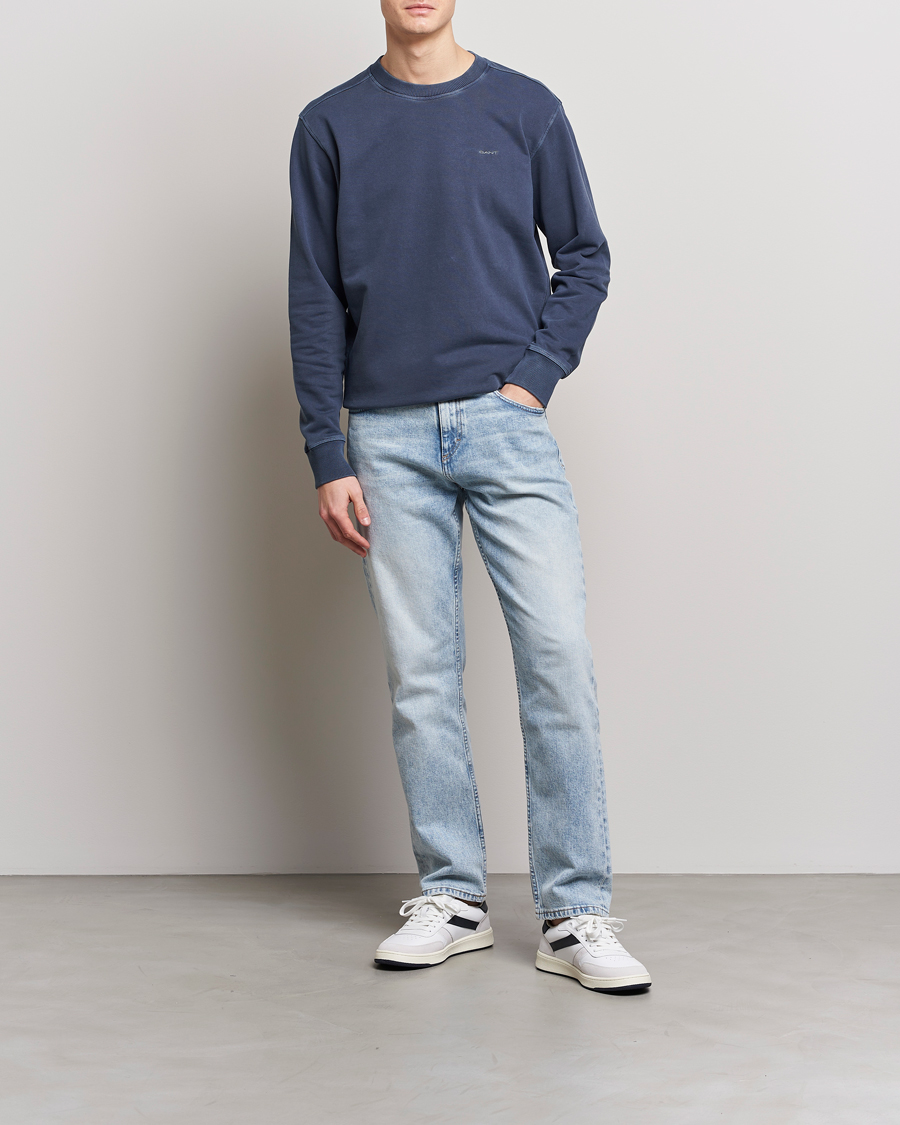 Herren | Pullover | GANT | Sunbleached Crew Neck Sweatshirt Evening Blue
