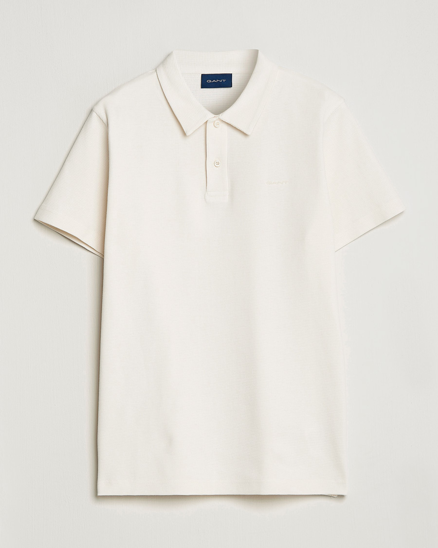 Herren | Poloshirts | GANT | Waffle Textured Polo Cream