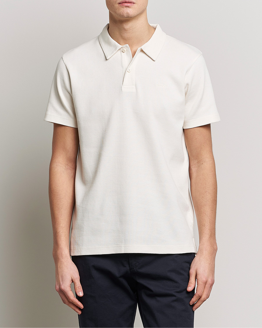 Herren | Poloshirts | GANT | Waffle Textured Polo Cream