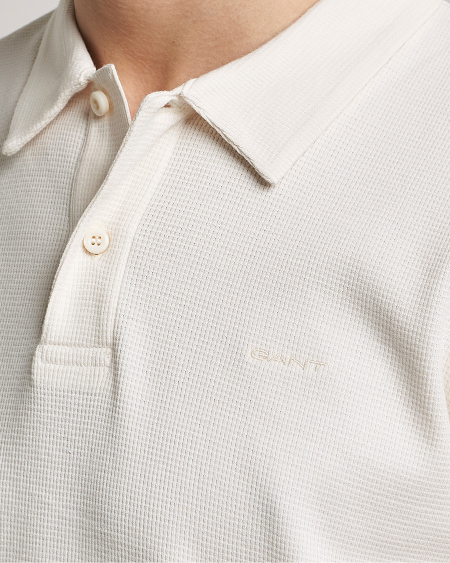 Herren | Poloshirts | GANT | Waffle Textured Polo Cream