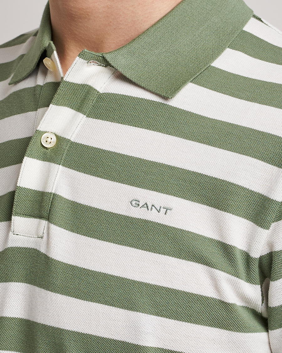 Herren | Poloshirts | GANT | Striped Polo Calamata Green