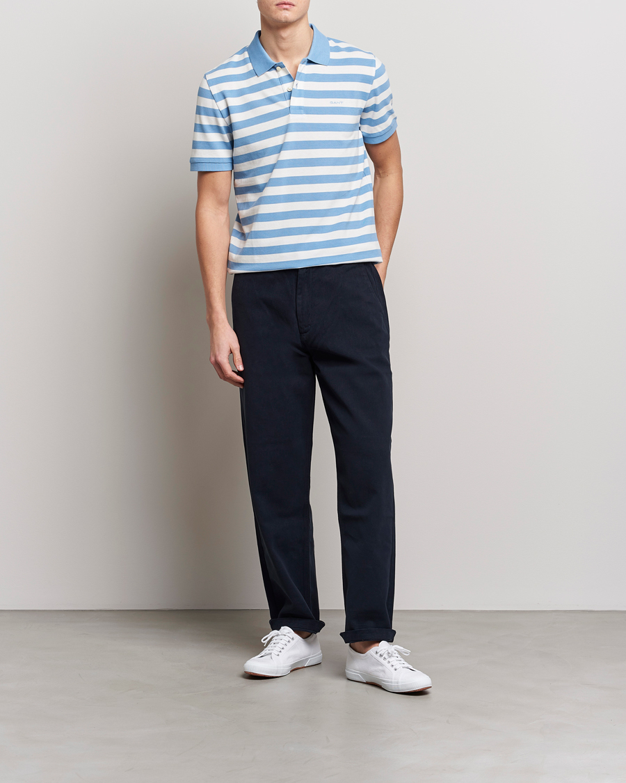 Herren | Poloshirts | GANT | Striped Polo Gentle Blue