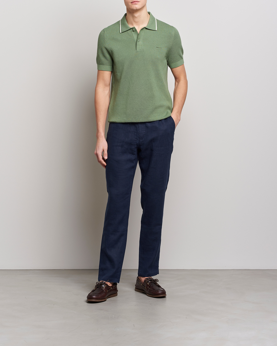 Herren | Poloshirts | GANT | Cotton Knitted Polo Calamata Green