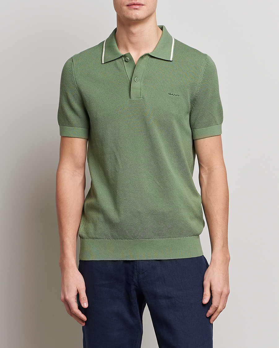 Herren | Poloshirts | GANT | Cotton Knitted Polo Calamata Green