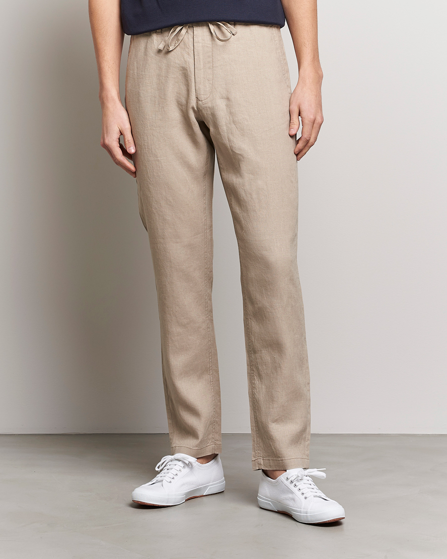 Herren | Hosen | GANT | Relaxed Linen Drawstring Pants Concrete Beige