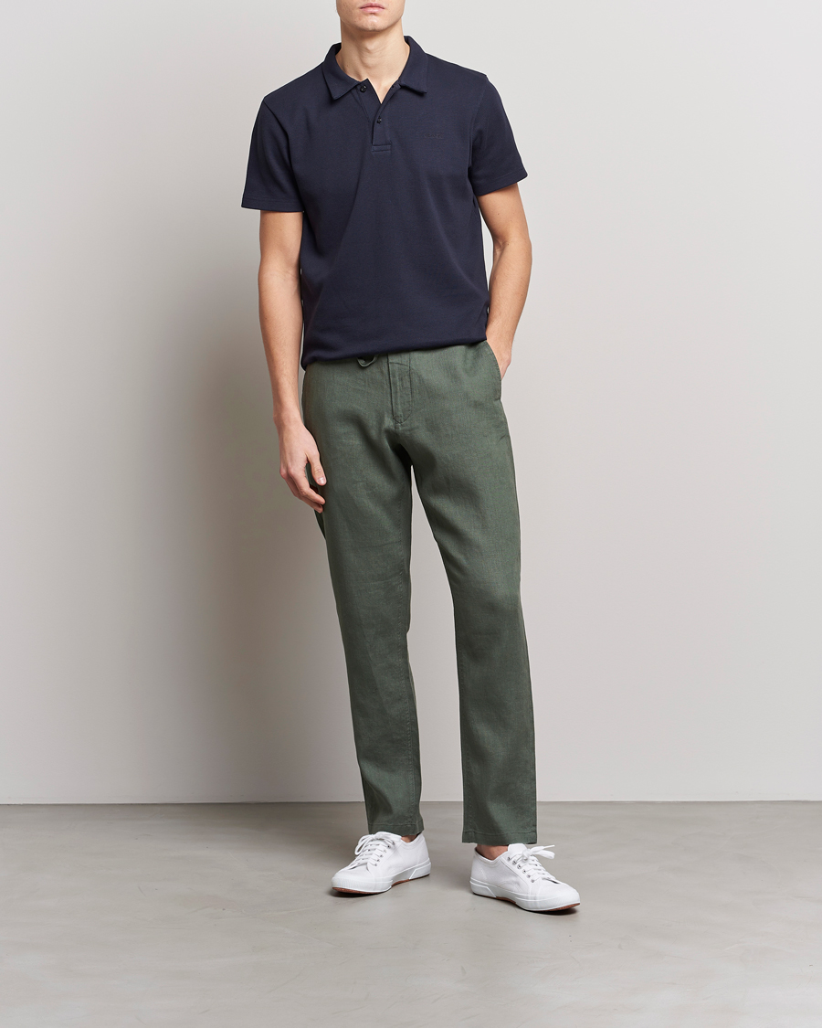 Herren | Hosen | GANT | Relaxed Linen Drawstring Pants Green Ash