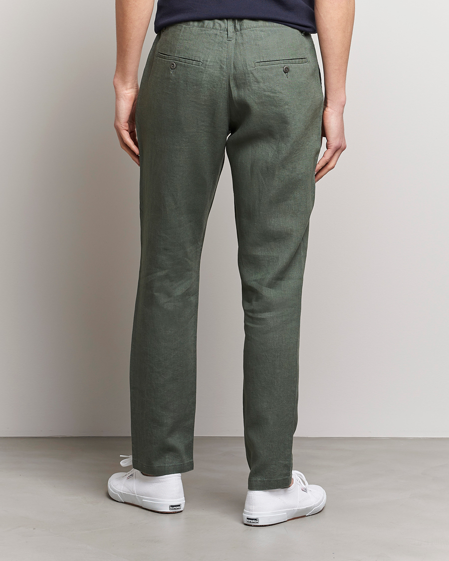 Herren | Hosen | GANT | Relaxed Linen Drawstring Pants Green Ash