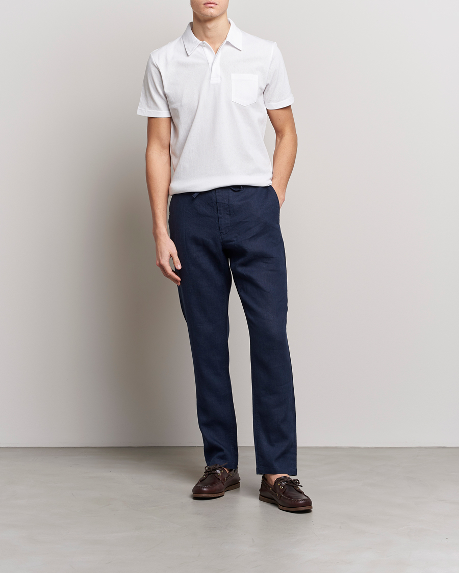 Herren | Hosen | GANT | Relaxed Linen Drawstring Pants Marine