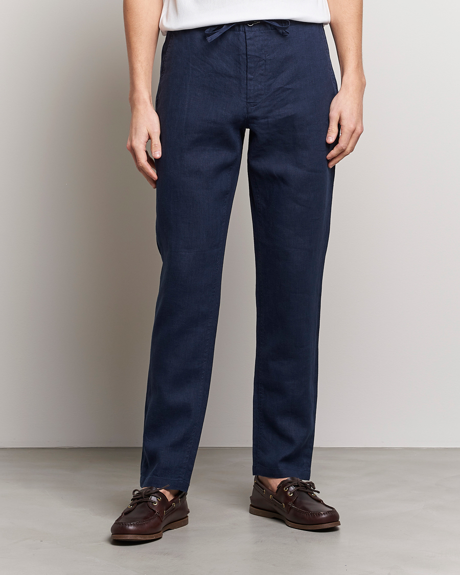 Herren | Hosen | GANT | Relaxed Linen Drawstring Pants Marine