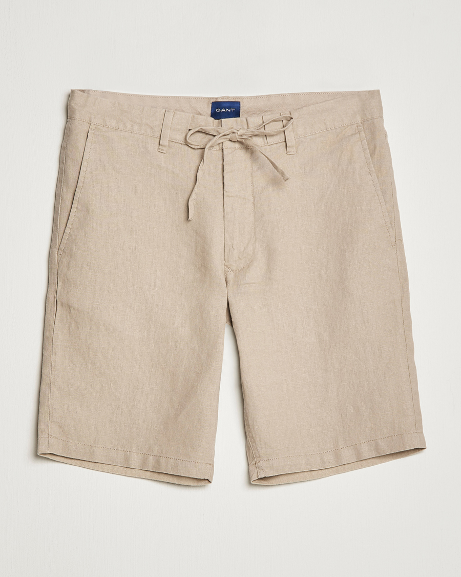 Herren | Shorts | GANT | Relaxed Linen Drawstring Shorts Concrete Beige