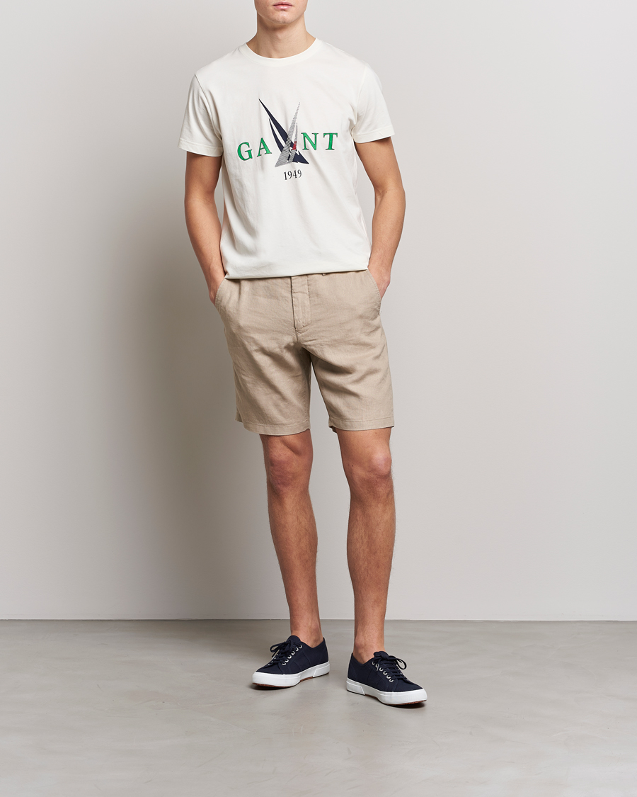Herren | Shorts | GANT | Relaxed Linen Drawstring Shorts Concrete Beige